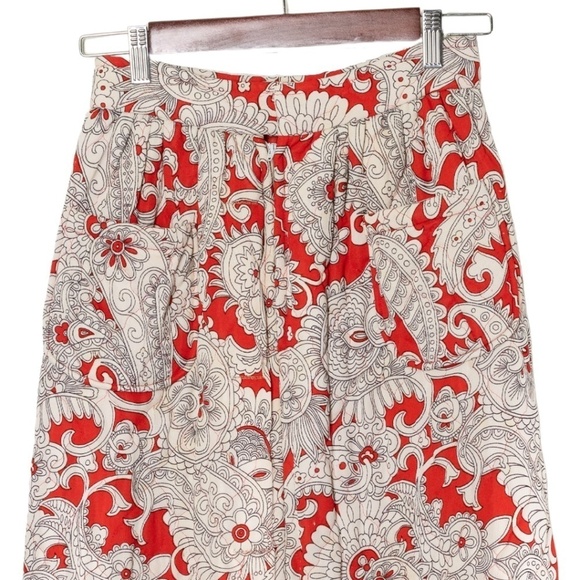 Vintage Damask Print Quilted Robe Maxi Skirt ca. early '70s. (S) - Picture 5 of 9